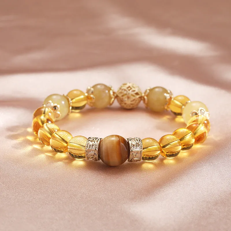 Citrine Crystal Sterling Silver Fortune Bracelet