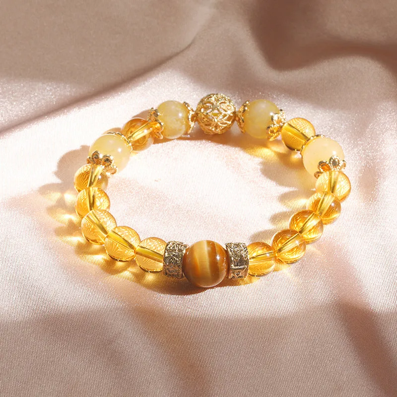 Citrine Crystal Sterling Silver Fortune Bracelet