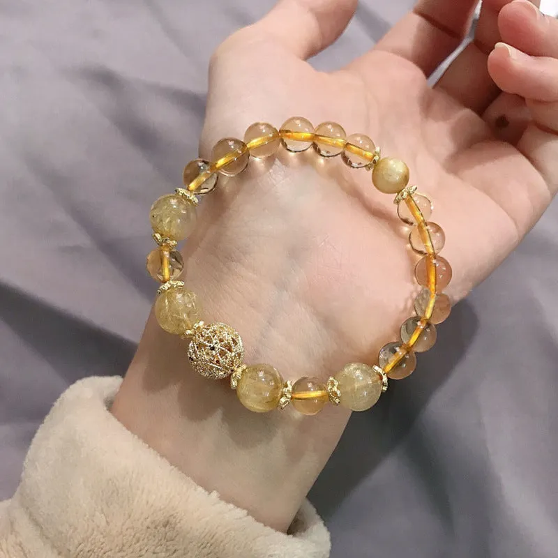 Citrine Crystal Sterling Silver Fortune Bracelet