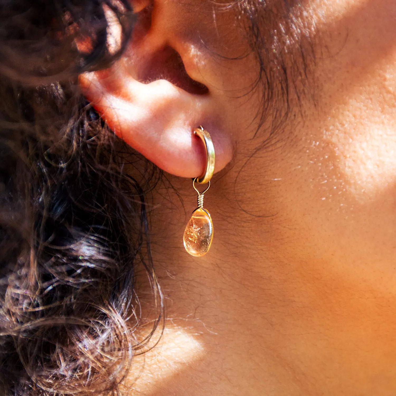 Citrine Huggie Earrings