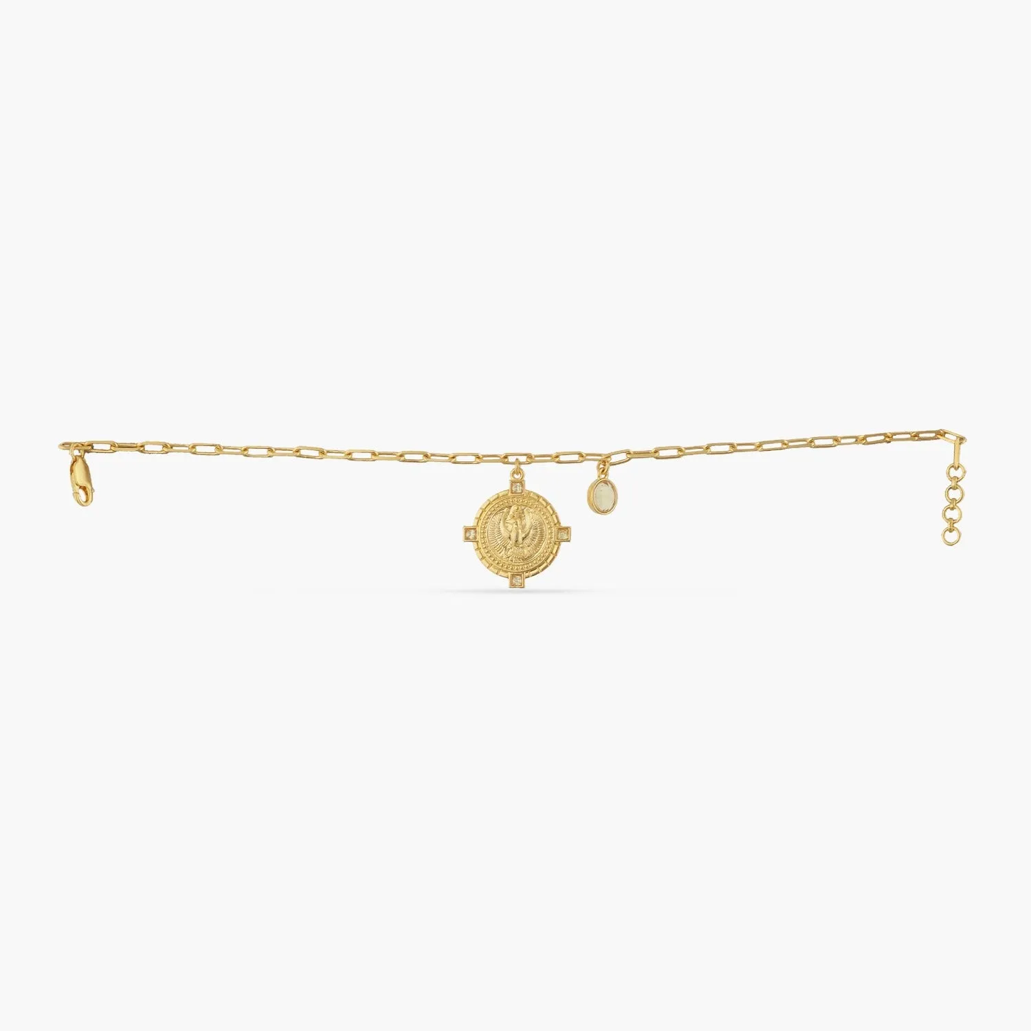 Citrine Scorpio Zodiac Gold Plated Silver Chain Bracelet