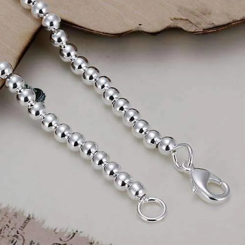 Classic Delicate Beads Silver Bracelet for Woman Perfect for Any Occasion