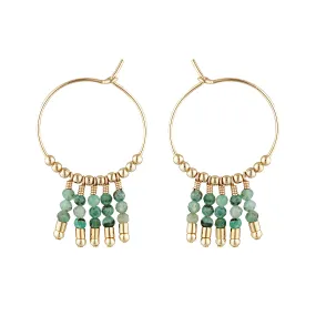 Cleo Hoops ~ Emerald