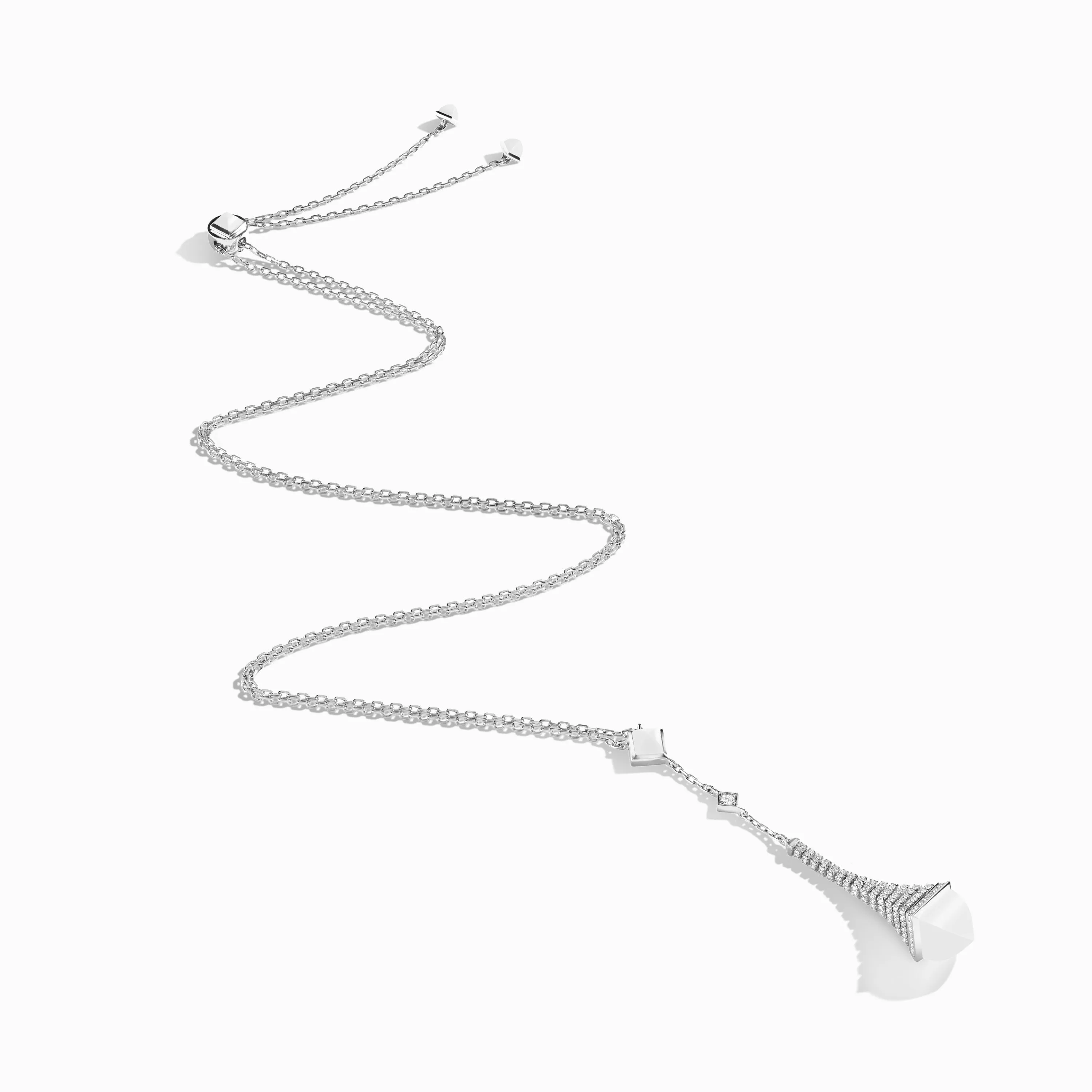 Cleo Rev Diamond Long Chain Drop Pendant Necklace