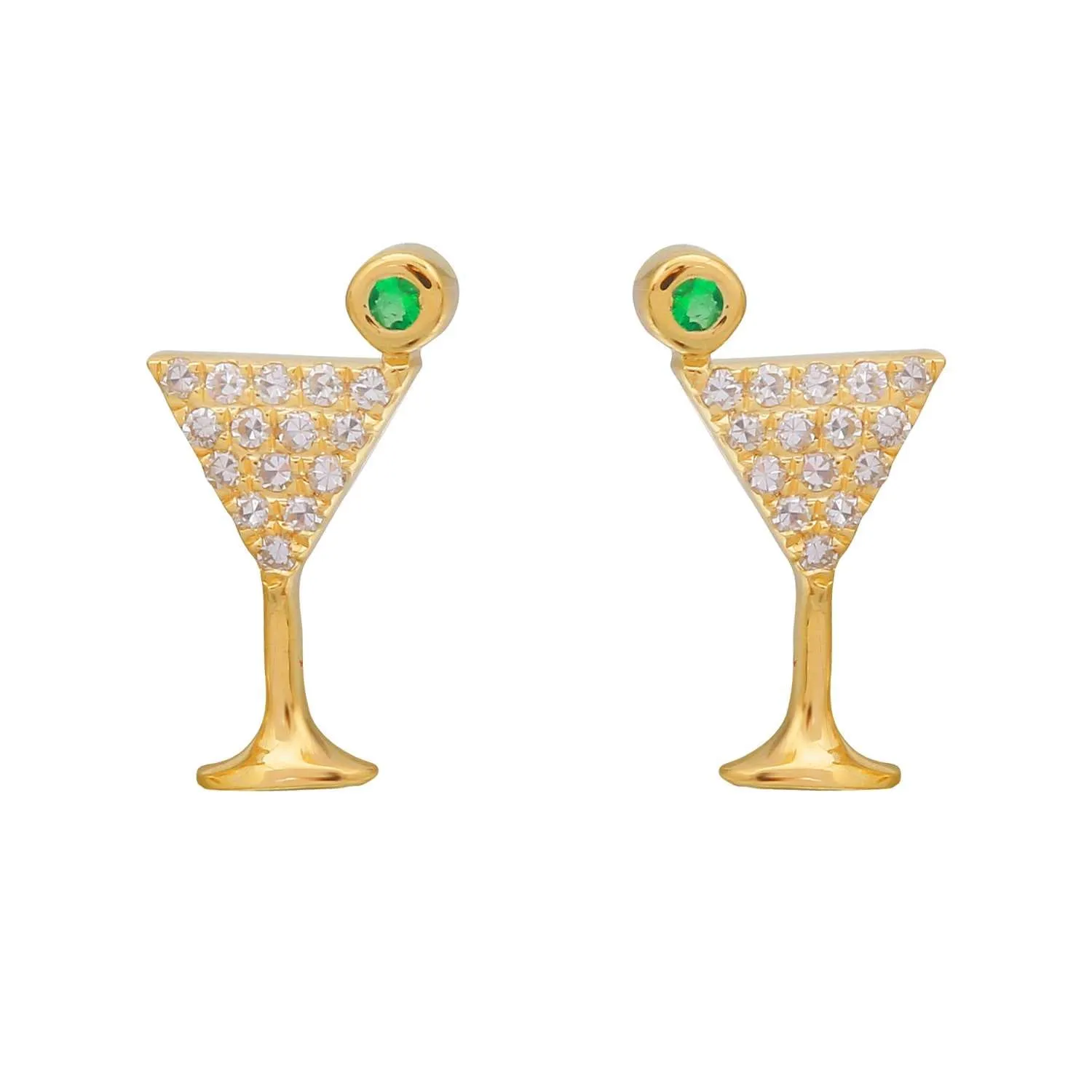 Cocktail Martini Stud Earrings