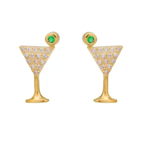 Cocktail Martini Stud Earrings