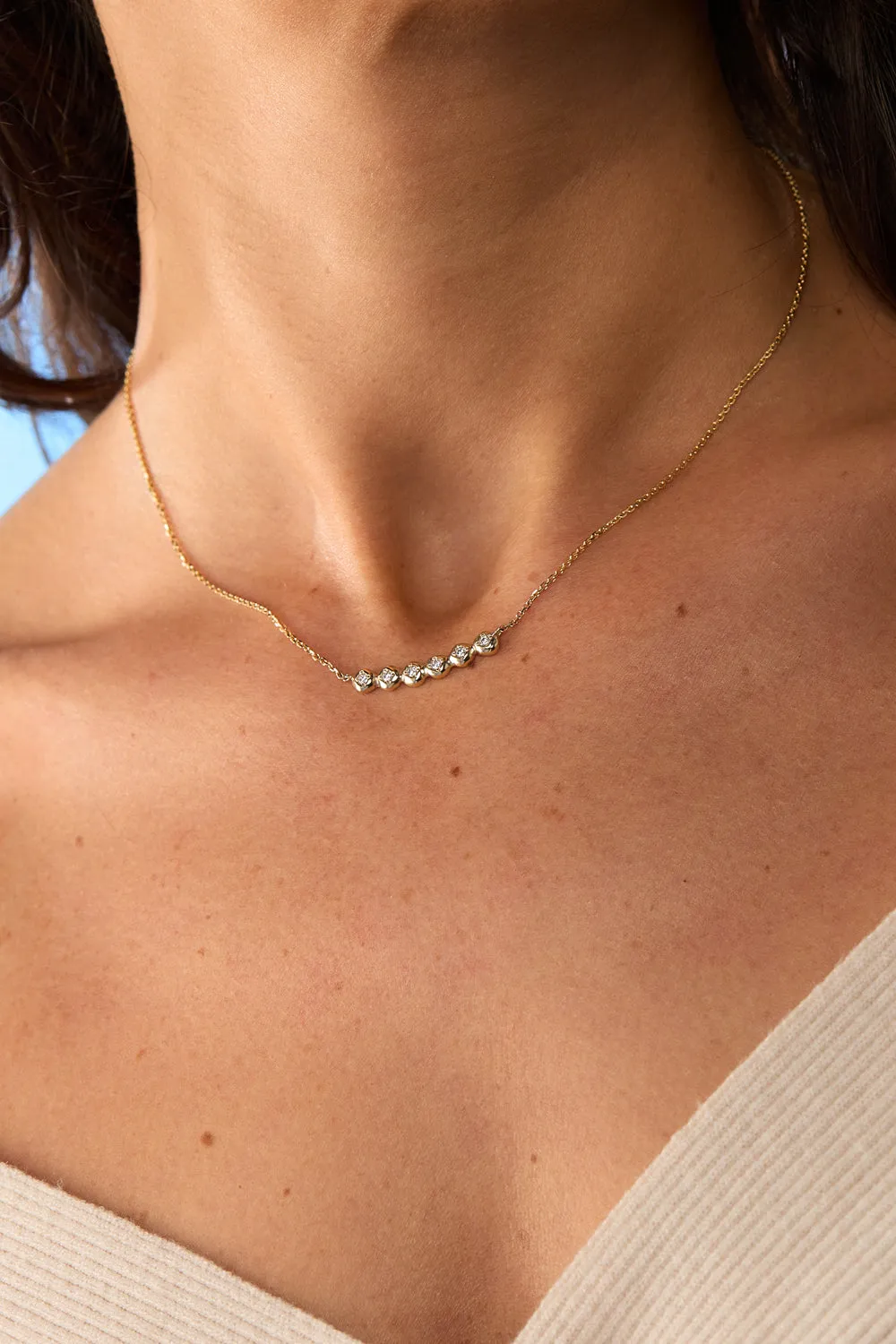 Collective Stone Bar Necklace | Yellow Gold