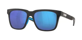 Costa Del Mar Mens Pescador 00B Net Gray W/Blue Rubber Frame - Blue Mirror 580 Glass - Non-Polarized Sunglasses