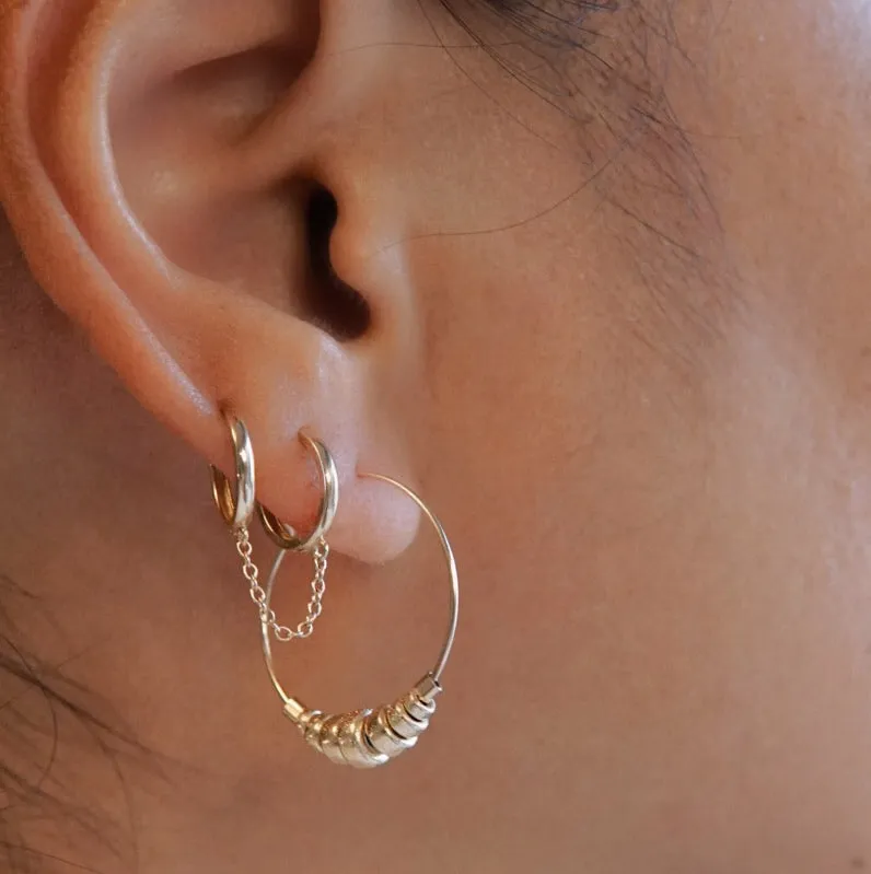 Croissant Beaded Hoop Earrings