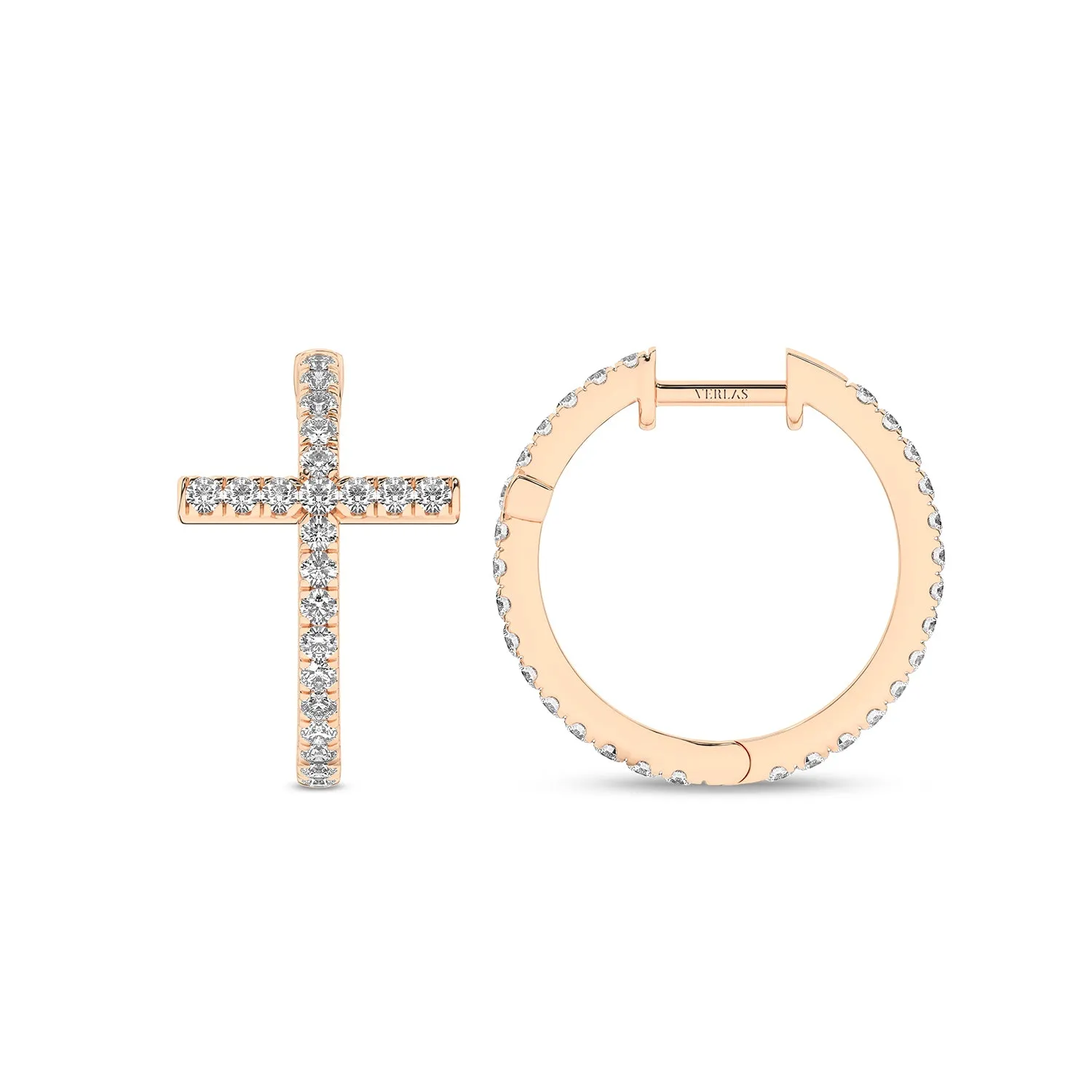 Cross Huggie Large Hoops