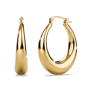 Csilla Gold Dome Hoop Earrings - 35mm