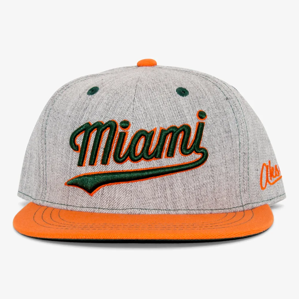 Cursive Miami Snapback Hat