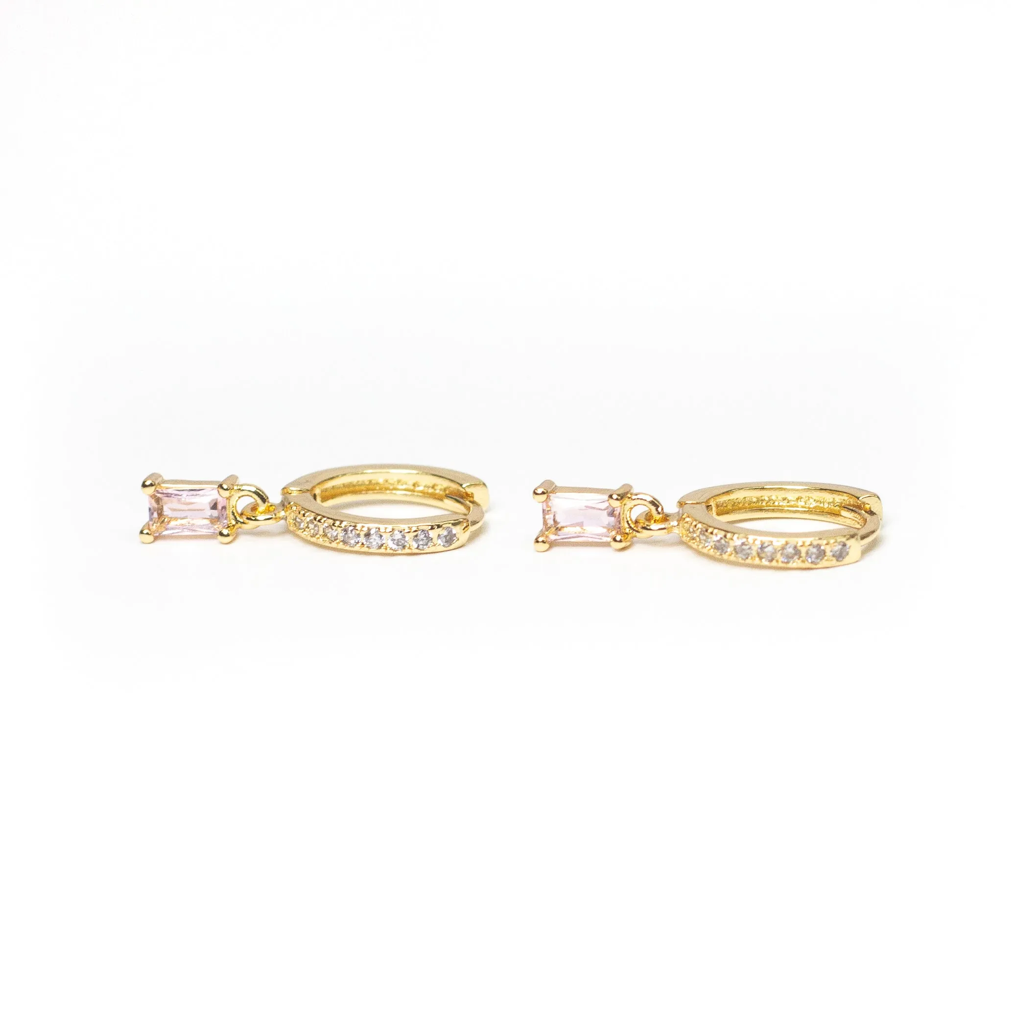 CZ Huggie Hoop earrings