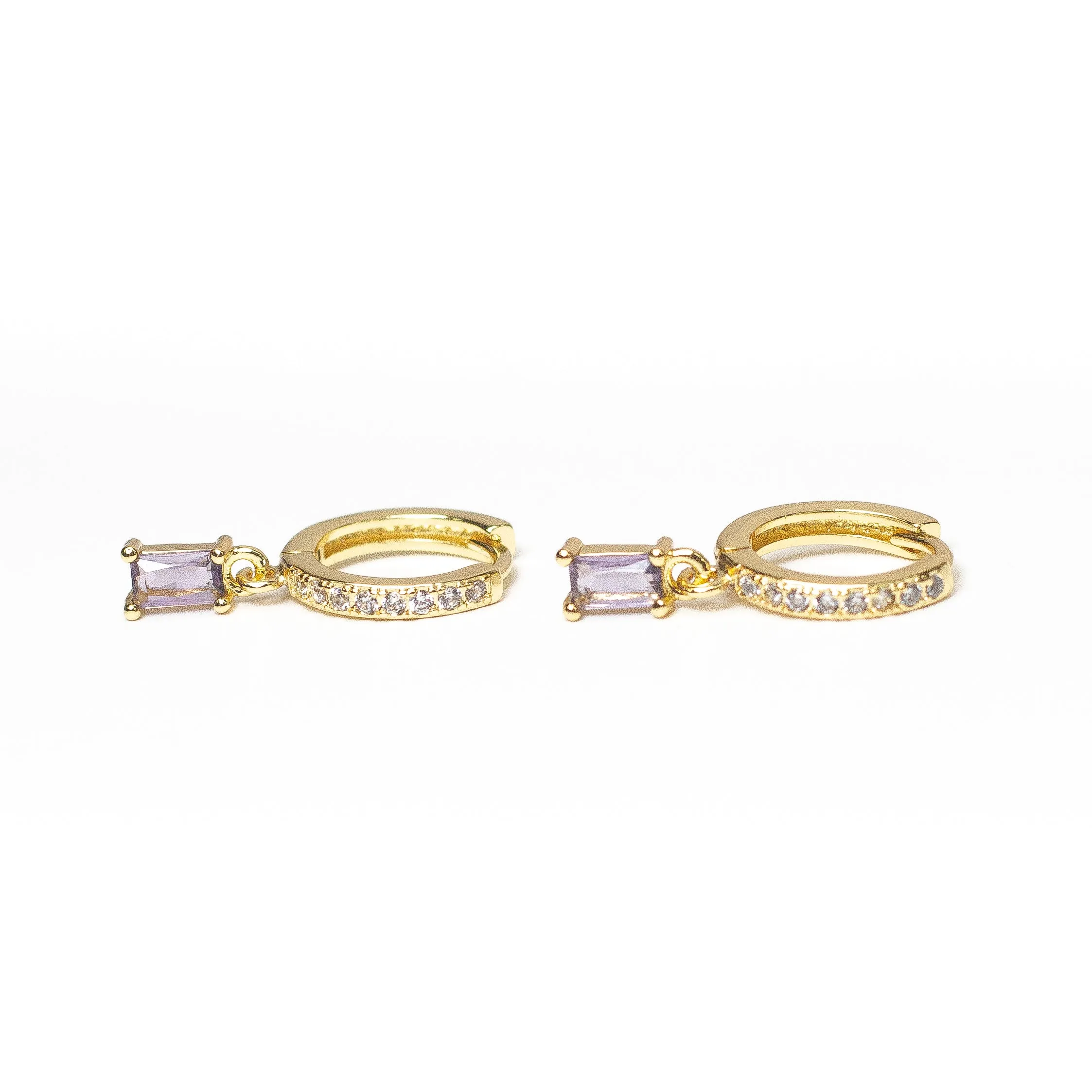 CZ Huggie Hoop earrings