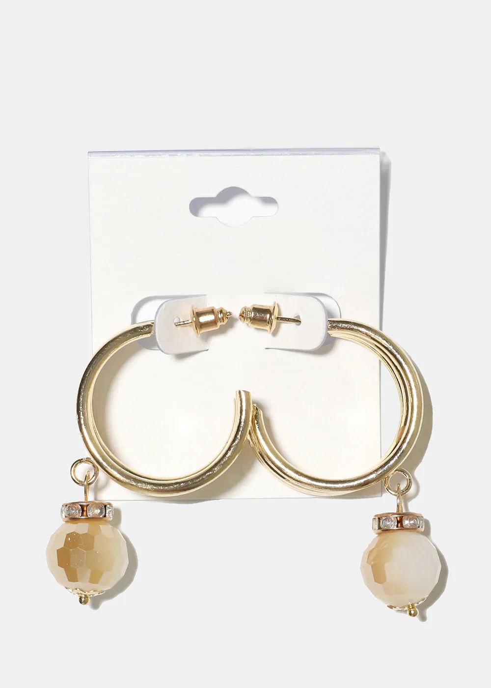 Dainty Hoop Earring with Bead