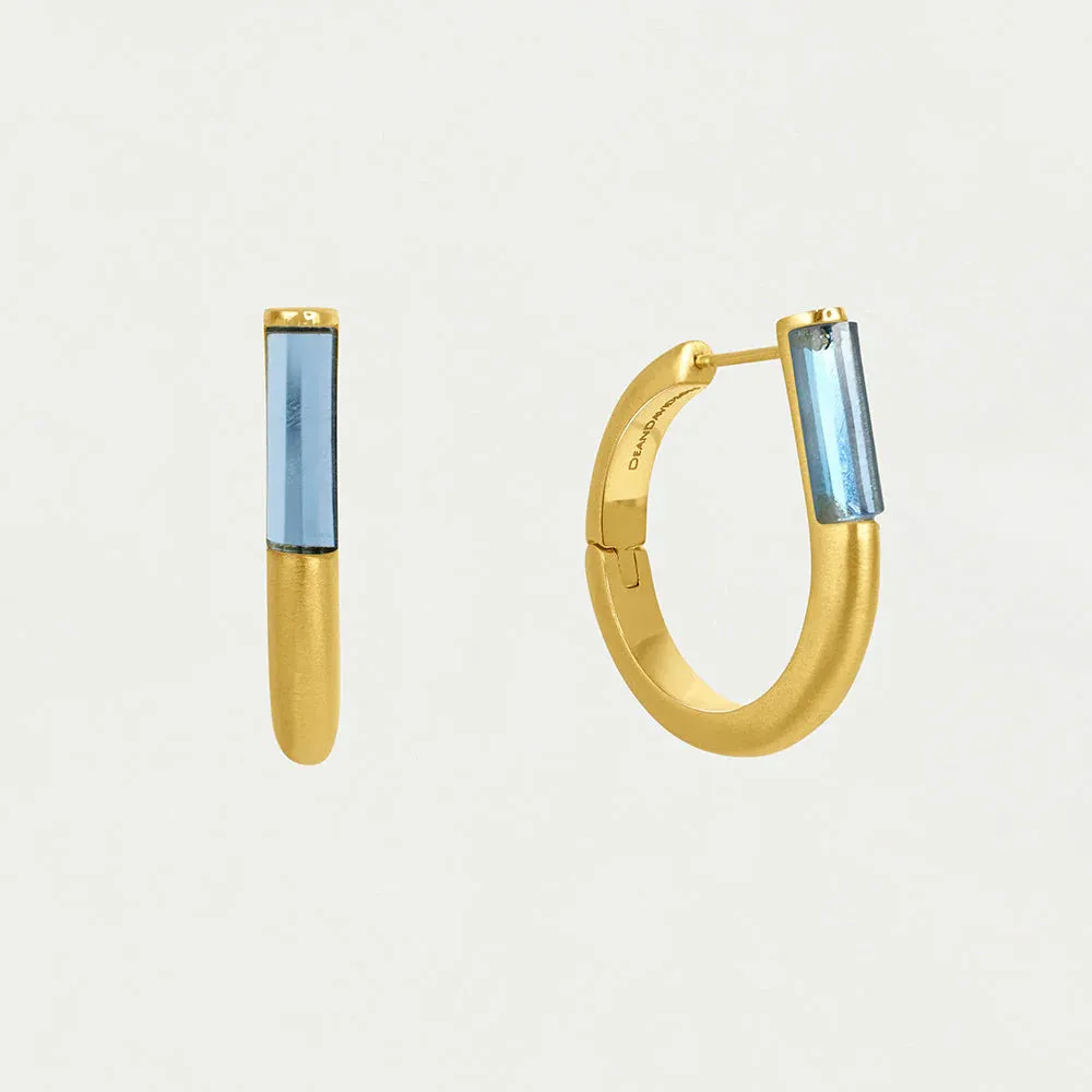 Dean Davidson Revival Gemstone Small Hoops In Denim/Gold