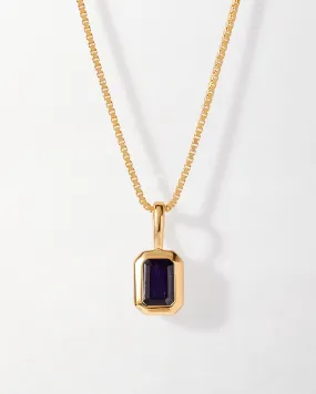 Deco Blue Sapphire September Birthstone Necklace