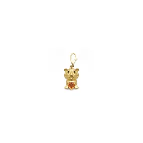 Diamond Chinese Zodiac Tiger with Citrine Heart Pendant (18K)