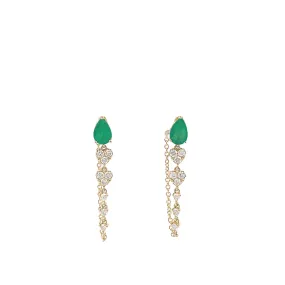 Diamond Emerald Drop Earrings