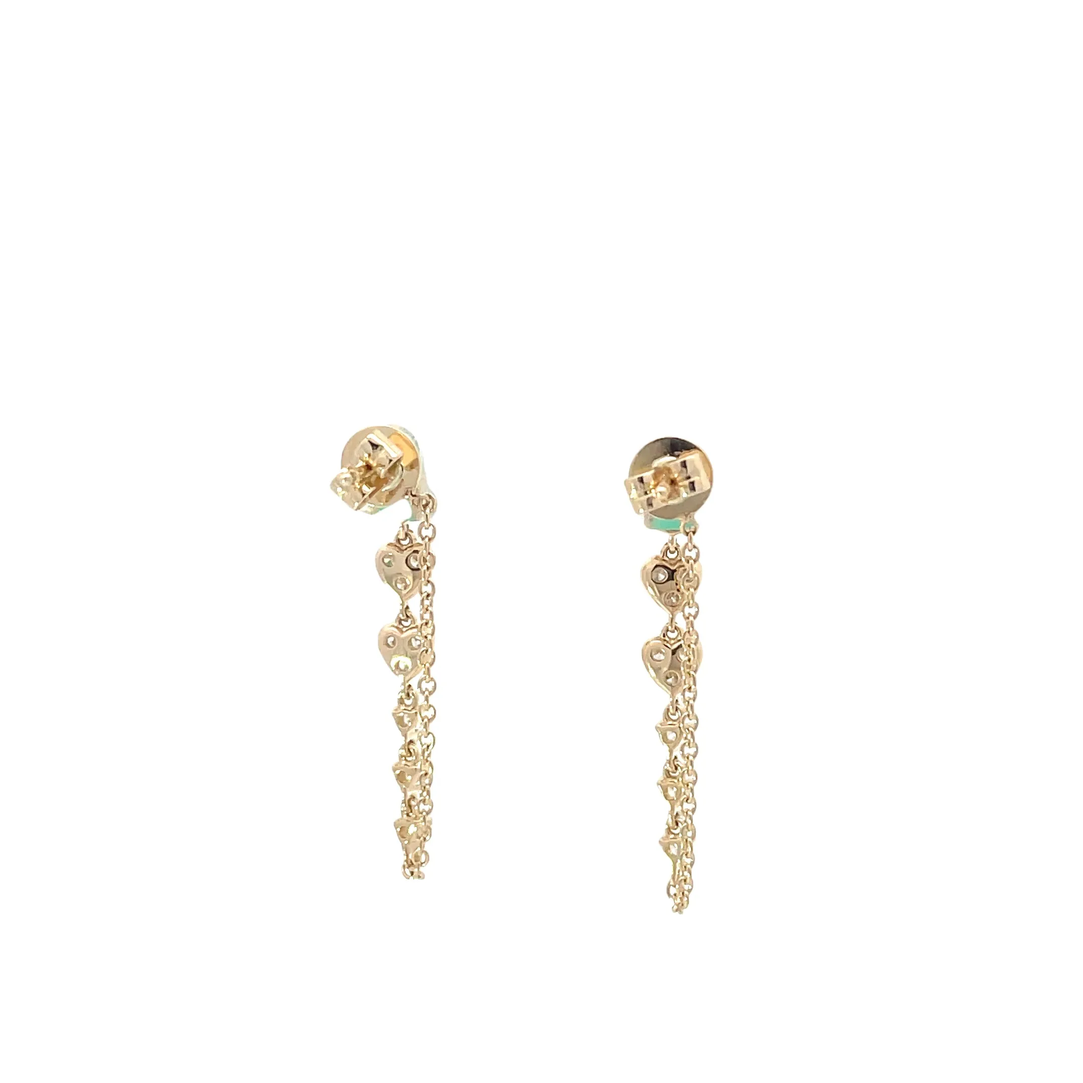 Diamond Emerald Drop Earrings