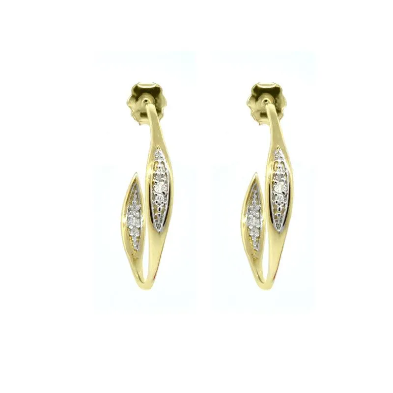 Diamond Fashion Half Hoop Earrings in 10K Yellow Gold