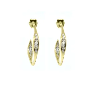 Diamond Fashion Half Hoop Earrings in 10K Yellow Gold