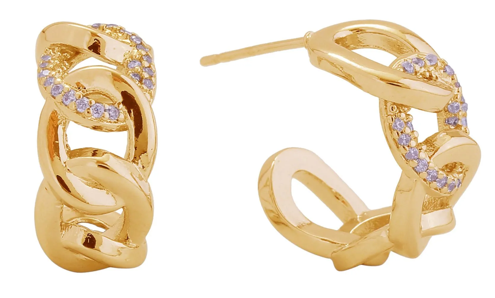 DJE311069 14K Chain Hoop Earrings