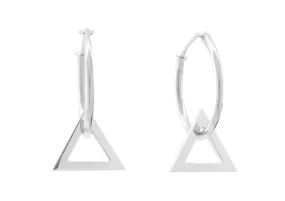 E3 Open Triangle Hoop Earrings, Sterling Silver