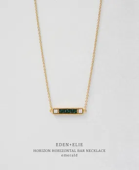 EDEN   ELIE Horizon Horizontal bar necklace - emerald green