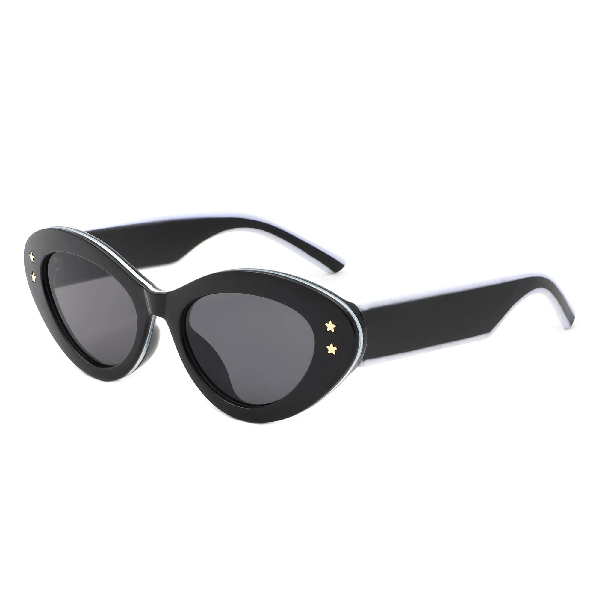 Elandor - Cat Eye Oval Star Designed Sunglasses