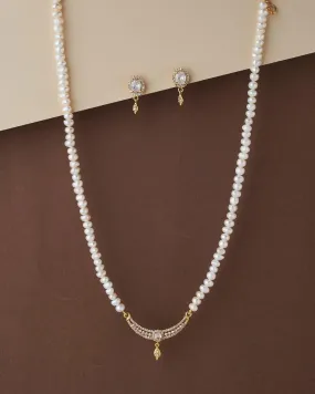 Elegant Real Pearl Necklace Set