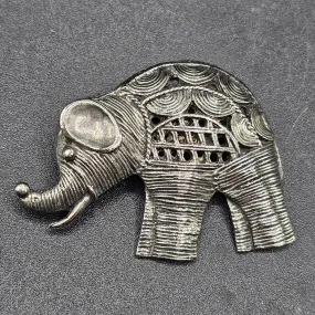 Elephant Silver Tone Metal Pin Brooch