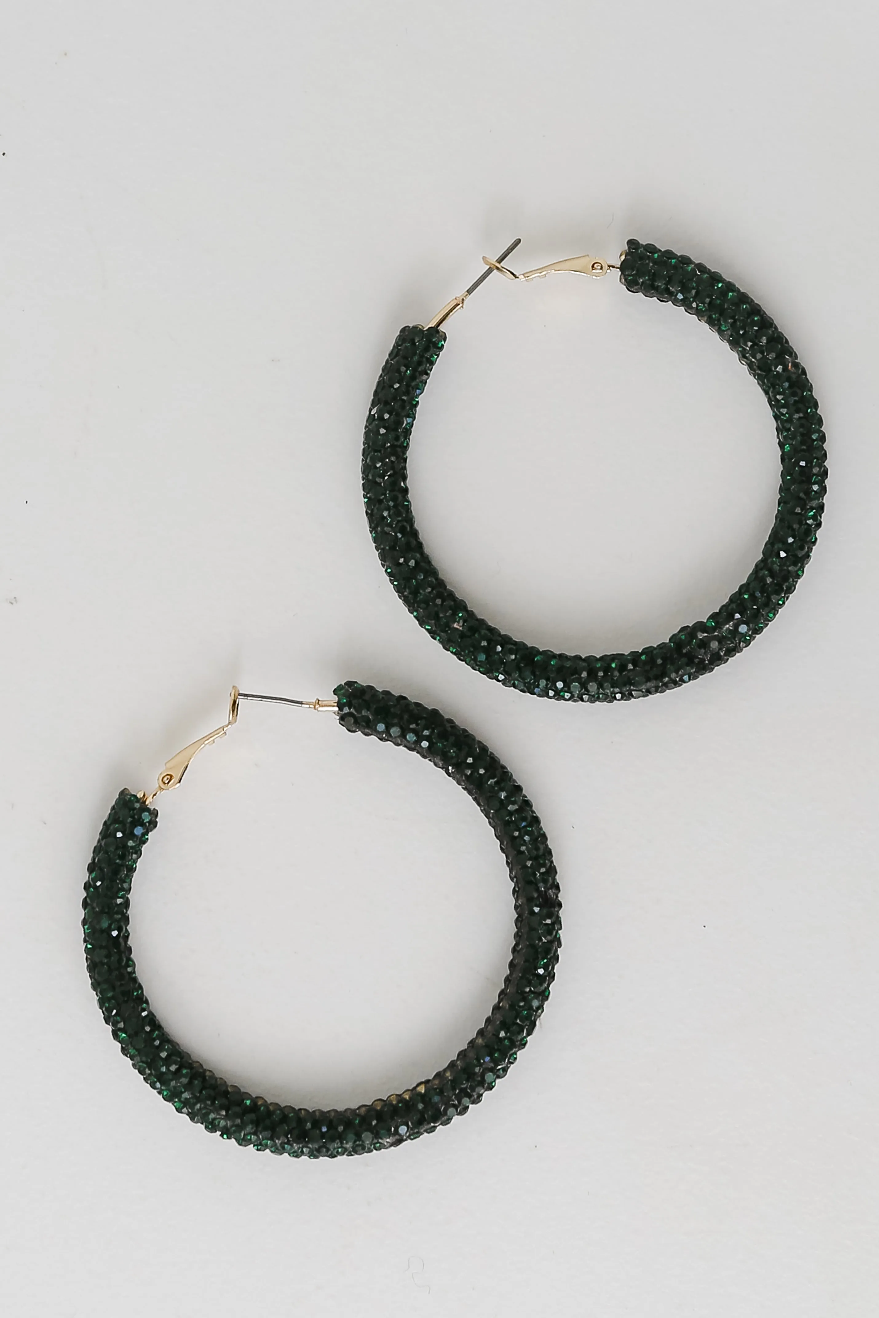 Ellie Green Rhinestone Hoop Earrings