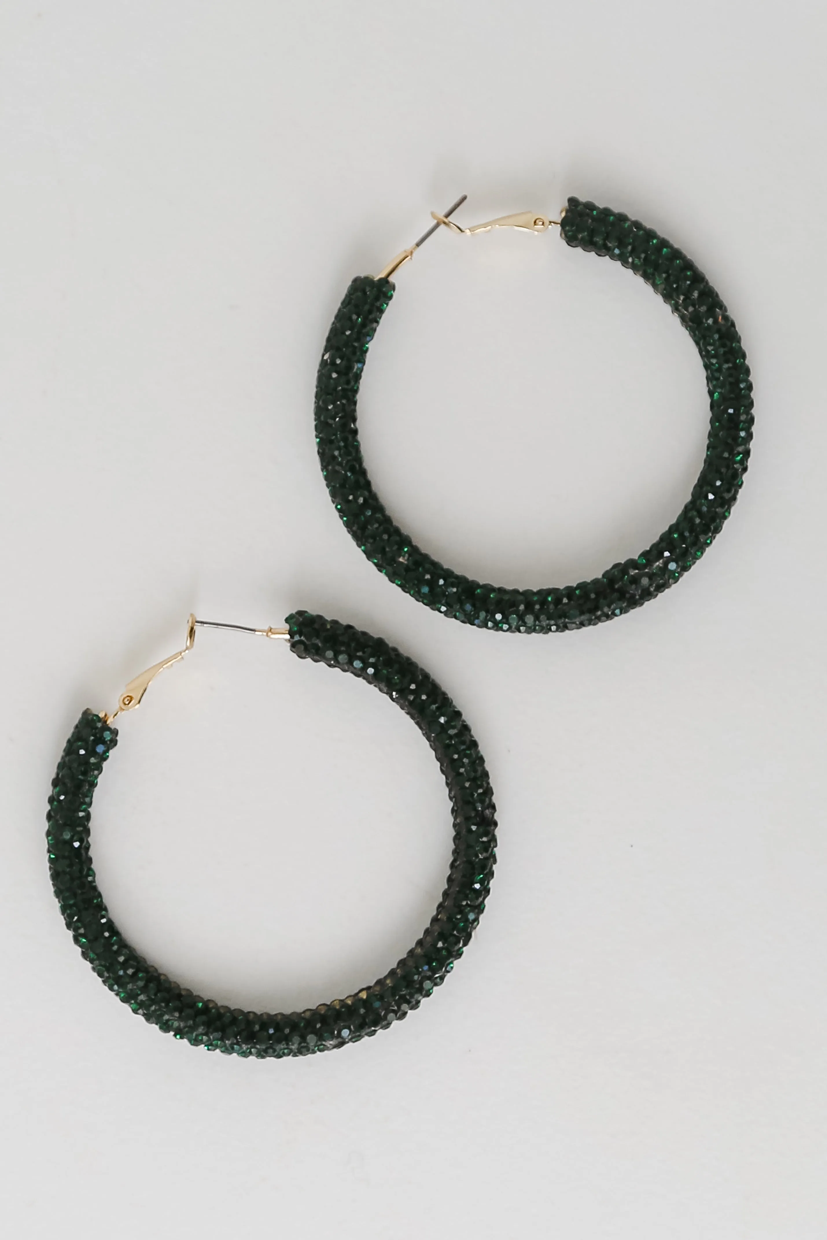 Ellie Green Rhinestone Hoop Earrings