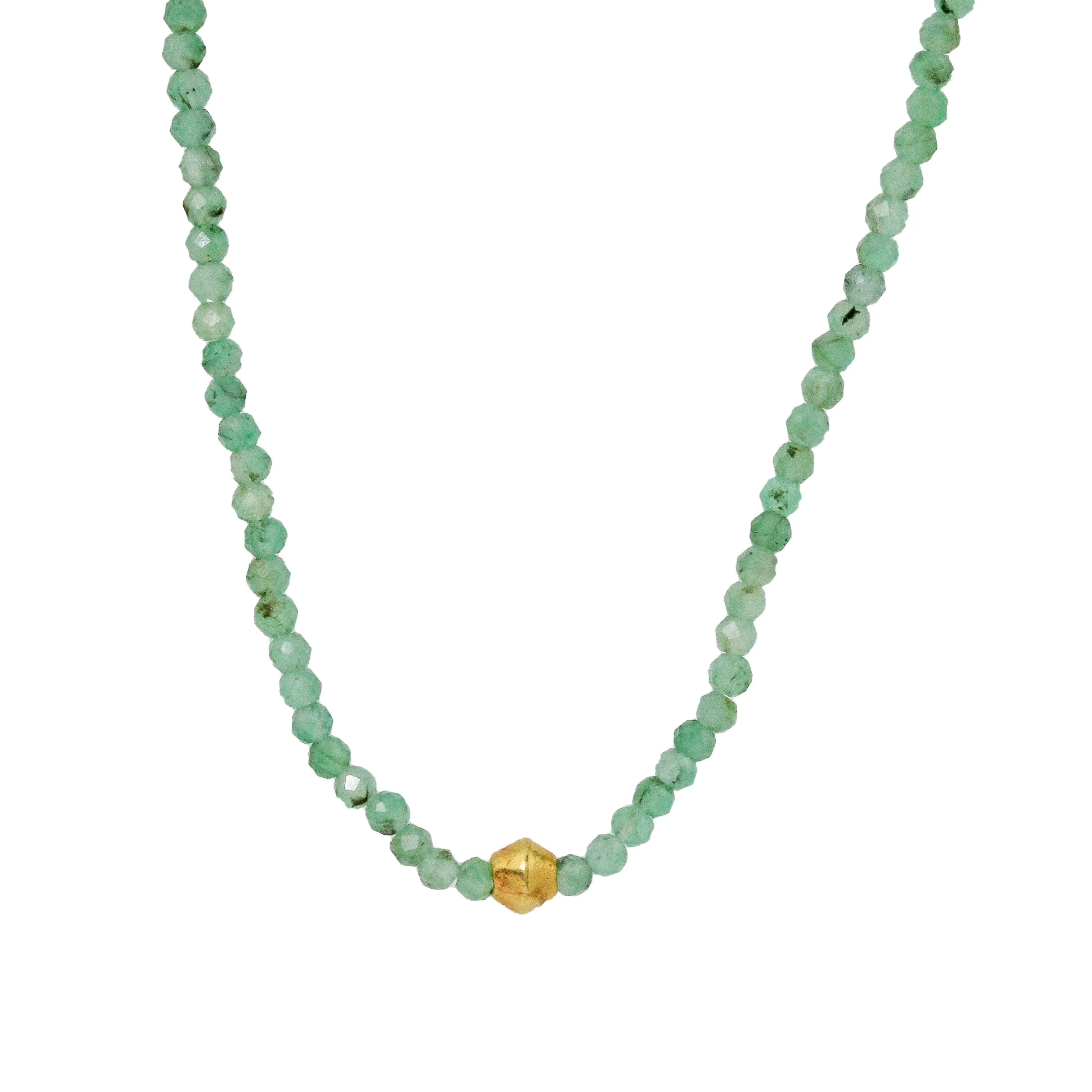 Emerald   18k Bead Necklace