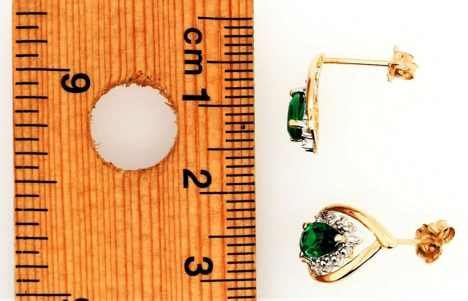 Emerald 9ct Yellow Gold Earrings