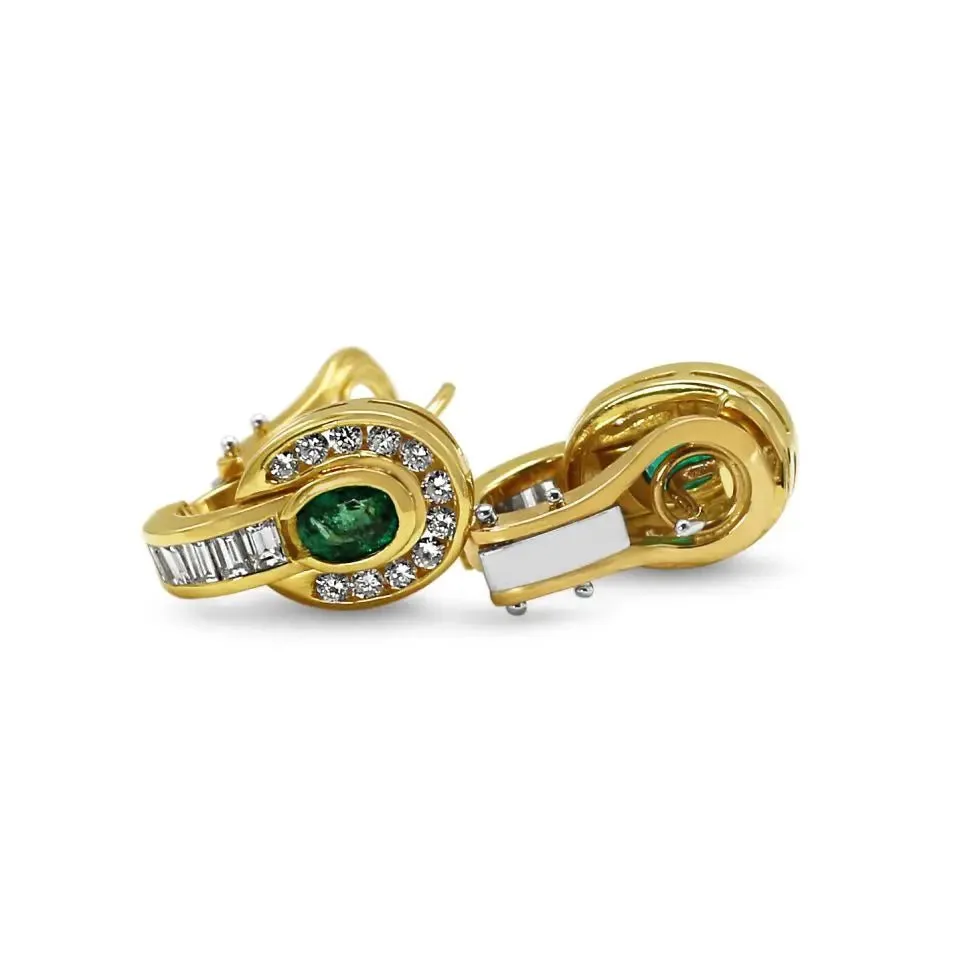 Emerald & Diamond Set Earrings By Heinrich