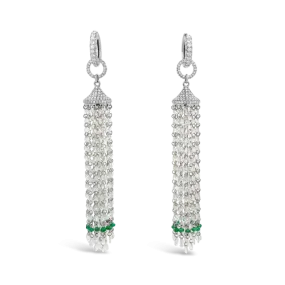 Emerald & Diamond Tassel Earrings