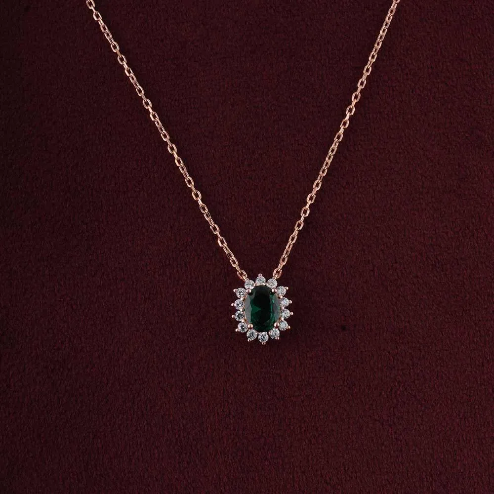 Emerald Cluster Pendant | 18K Gold Vermeil Plated