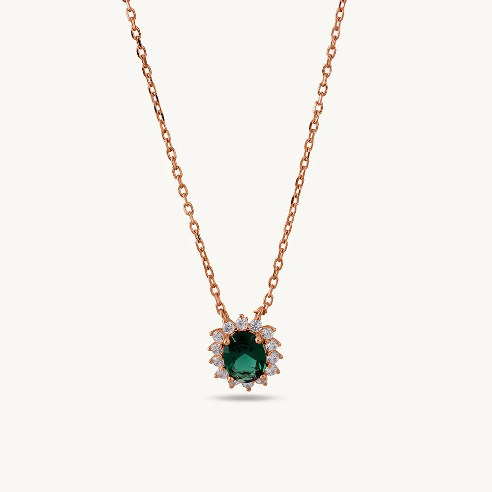 Emerald Cluster Pendant | 18K Gold Vermeil Plated