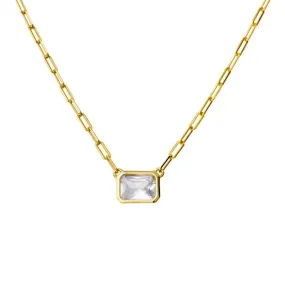 EMERALD CUT LINK CHAIN NECKLACE