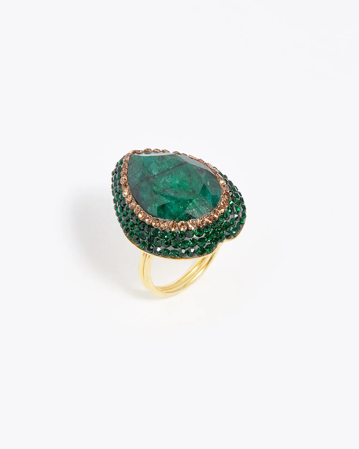 Emerald Green Crystal Ring