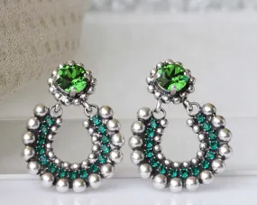 EMERALD SILVER EARRINGS