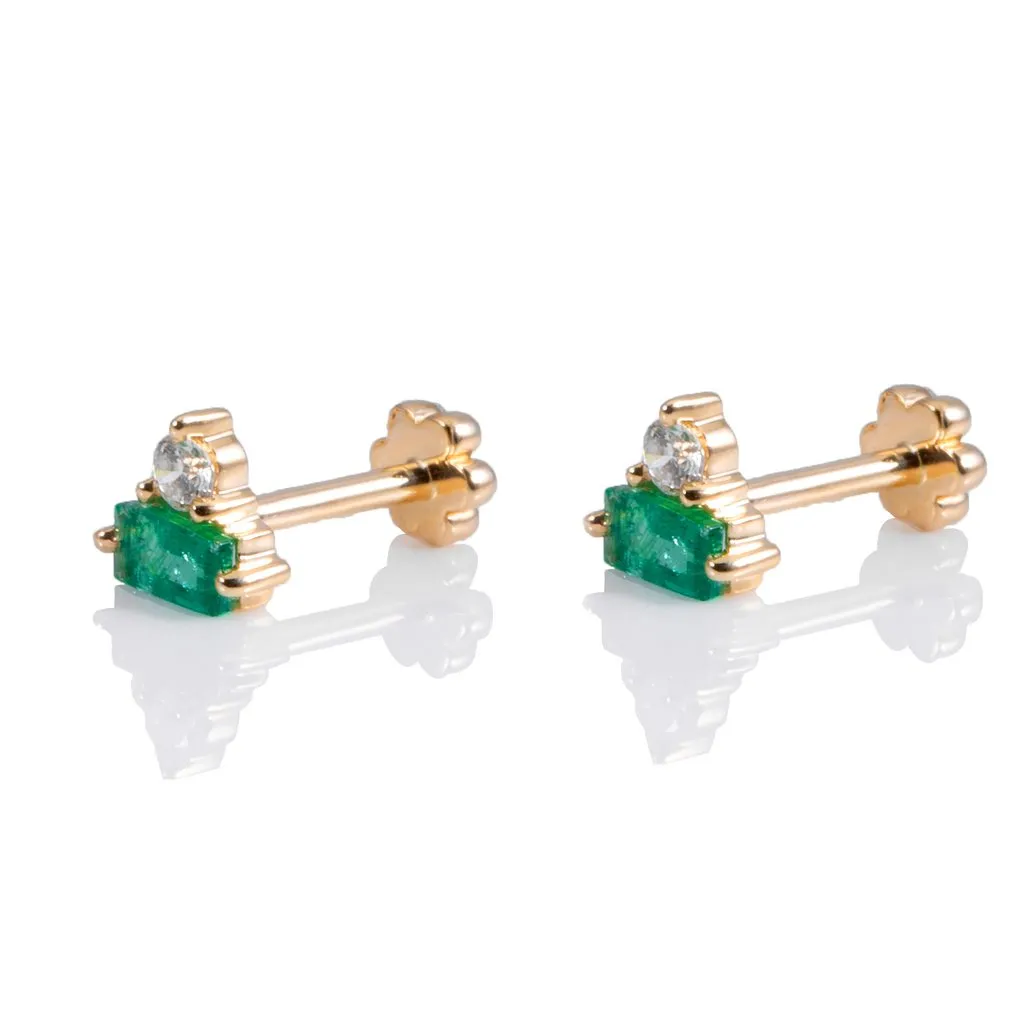 Emerald Tiny stud earrings