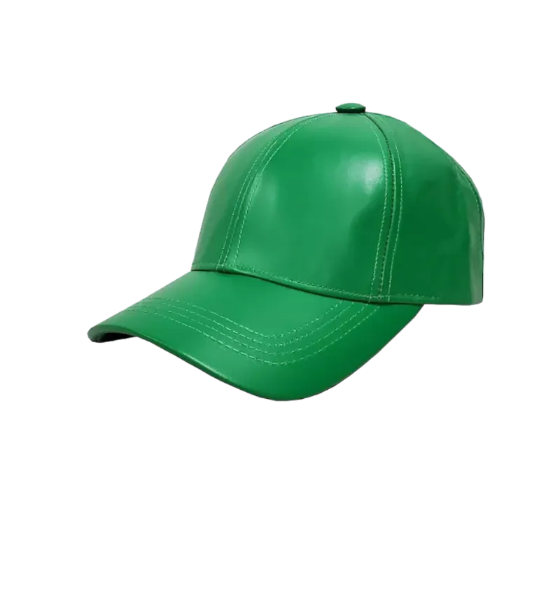 Emstate Green Men's Genuine Cowhind Leather Adjustable Baseball Cap