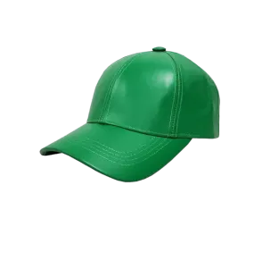 Emstate Green Men's Genuine Cowhind Leather Adjustable Baseball Cap