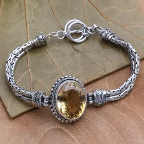 Endless Facets Brilliant Citrine Pendant Bracelet Handmade in Bali