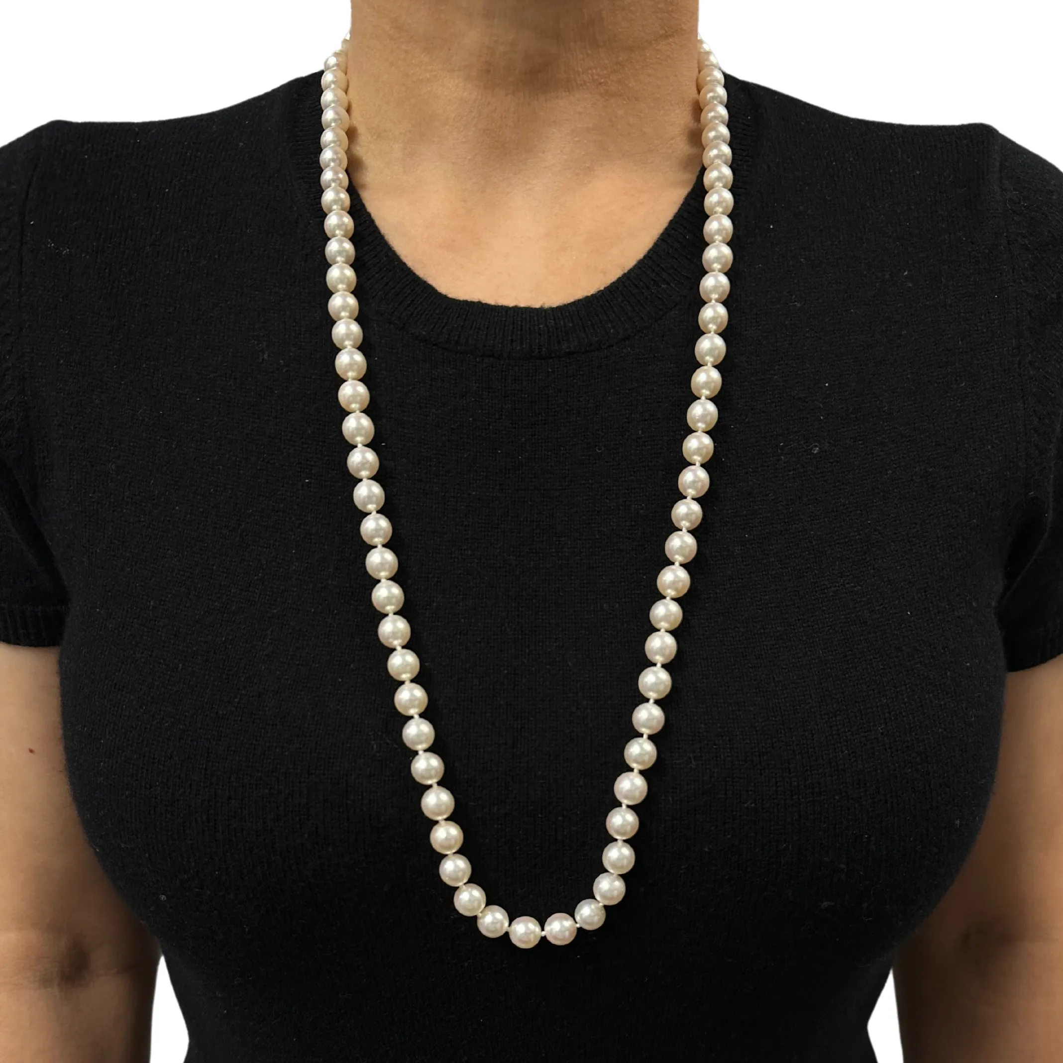 Estate 8.5 - 9 mm Japanese Akoya Pearl Necklace 31.5" (No Clasp)