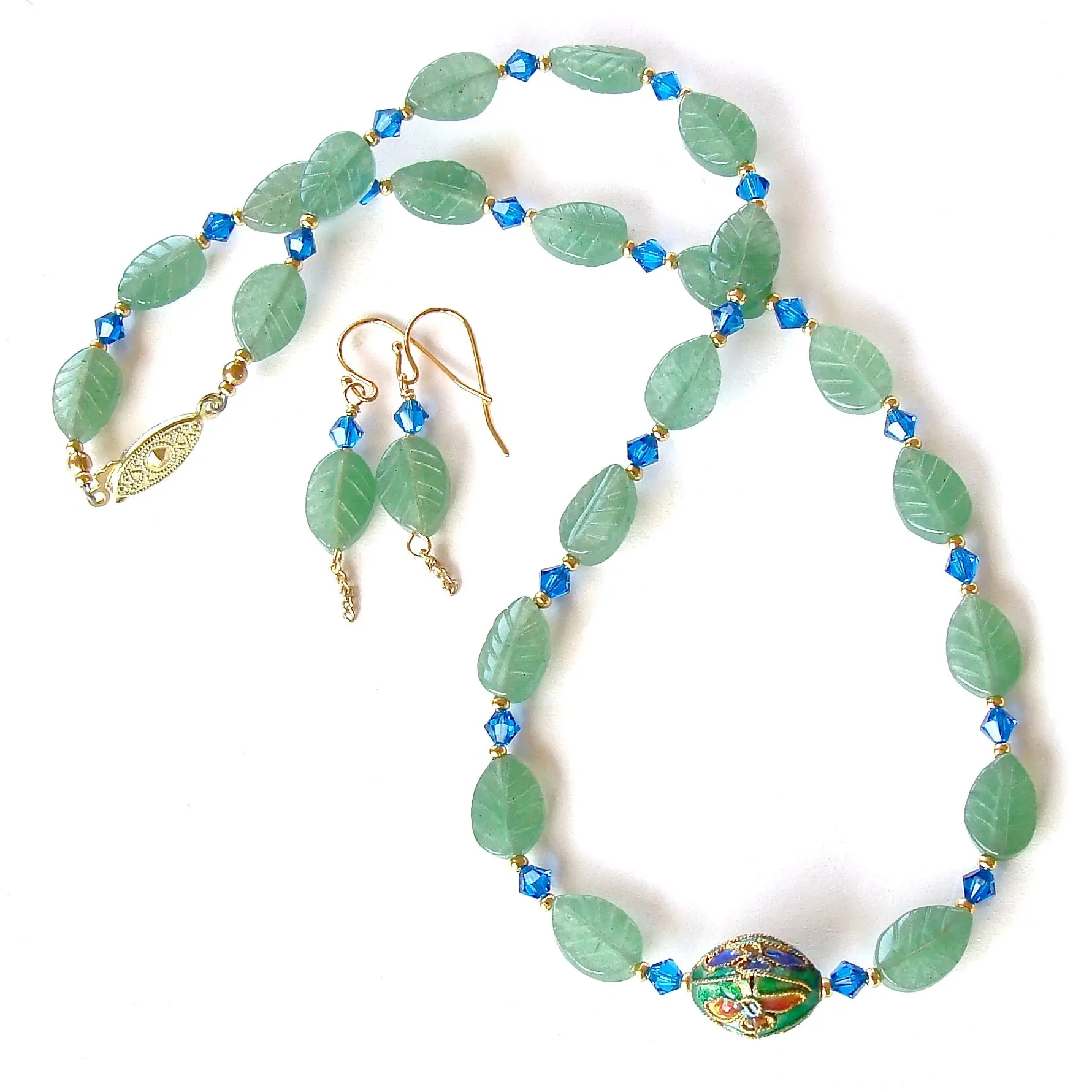 Finola: Green Aventurine Necklace Set