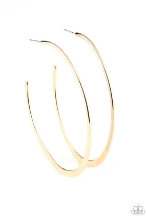 Flatlined Gold Hoop Earrings - Paparazzi Accessories